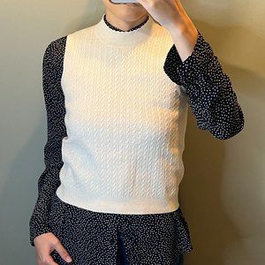 NWOT Zara Cream Knit Sweater Vest Shirt Top Small Women